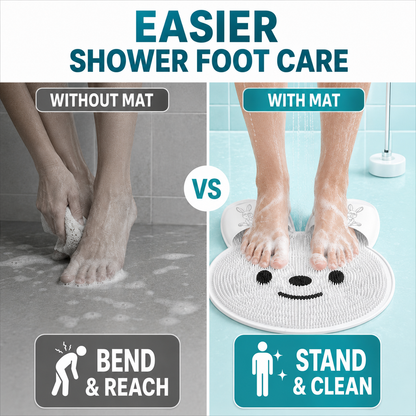 🔥 50% OFF Bunny Shower Foot Scrubber Mat – No-Bend Cleaning & Massage