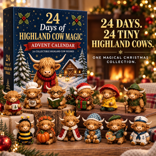 🐮 49% OFF Highland Cow Advent Calendar 🎄 24 Mini Collectible Christmas Surprises