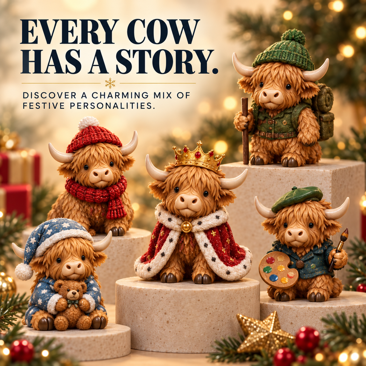 🐮 49% OFF Highland Cow Advent Calendar 🎄 24 Mini Collectible Christmas Surprises