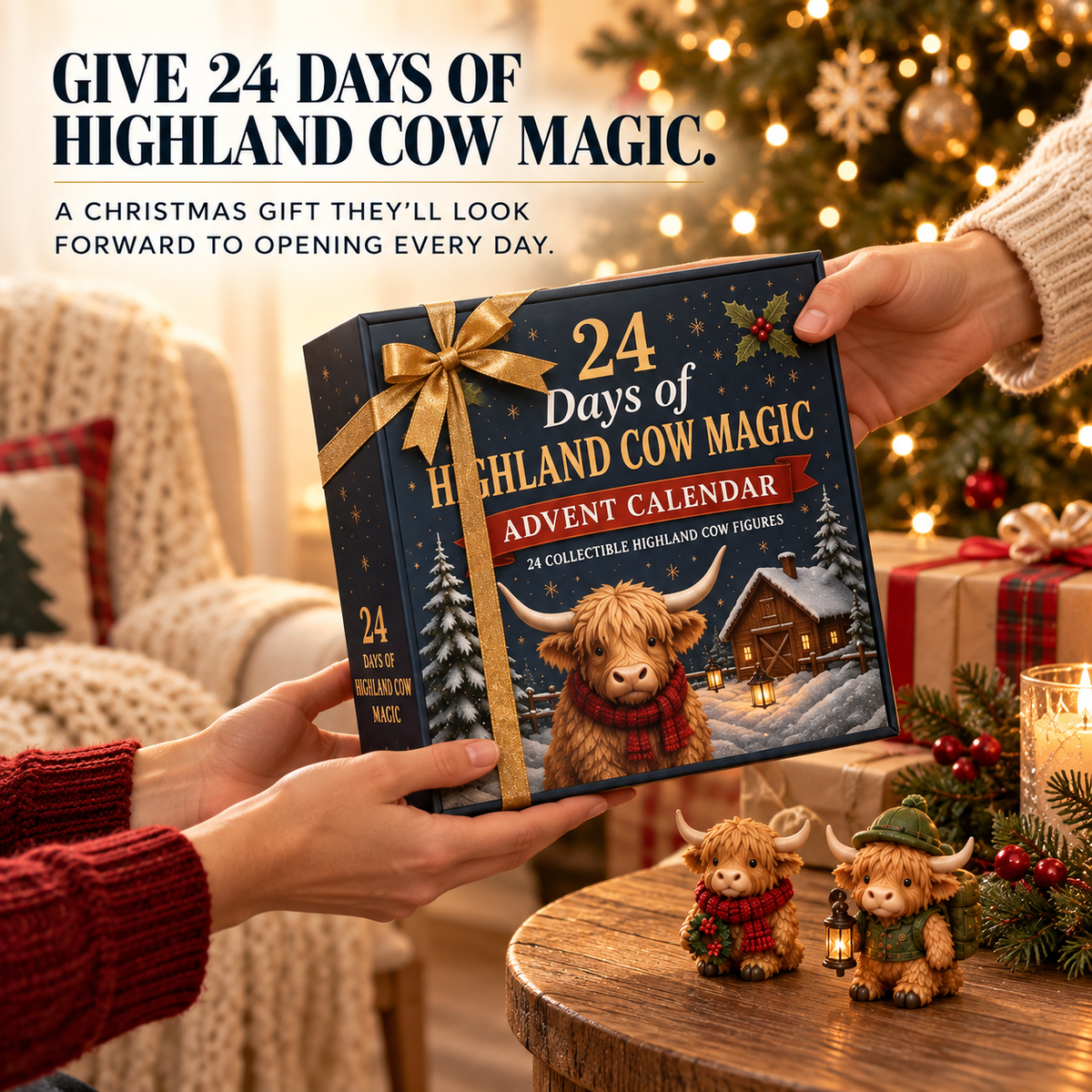 🐮 49% OFF Highland Cow Advent Calendar 🎄 24 Mini Collectible Christmas Surprises