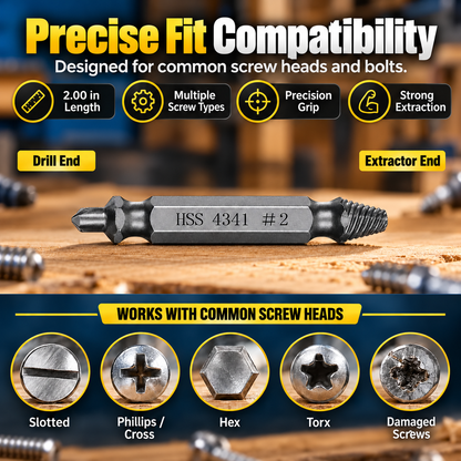 💥 50% OFF 🔧 6-Piece Screw Extractor Set – Remove Broken, Stripped & Rusty Screws