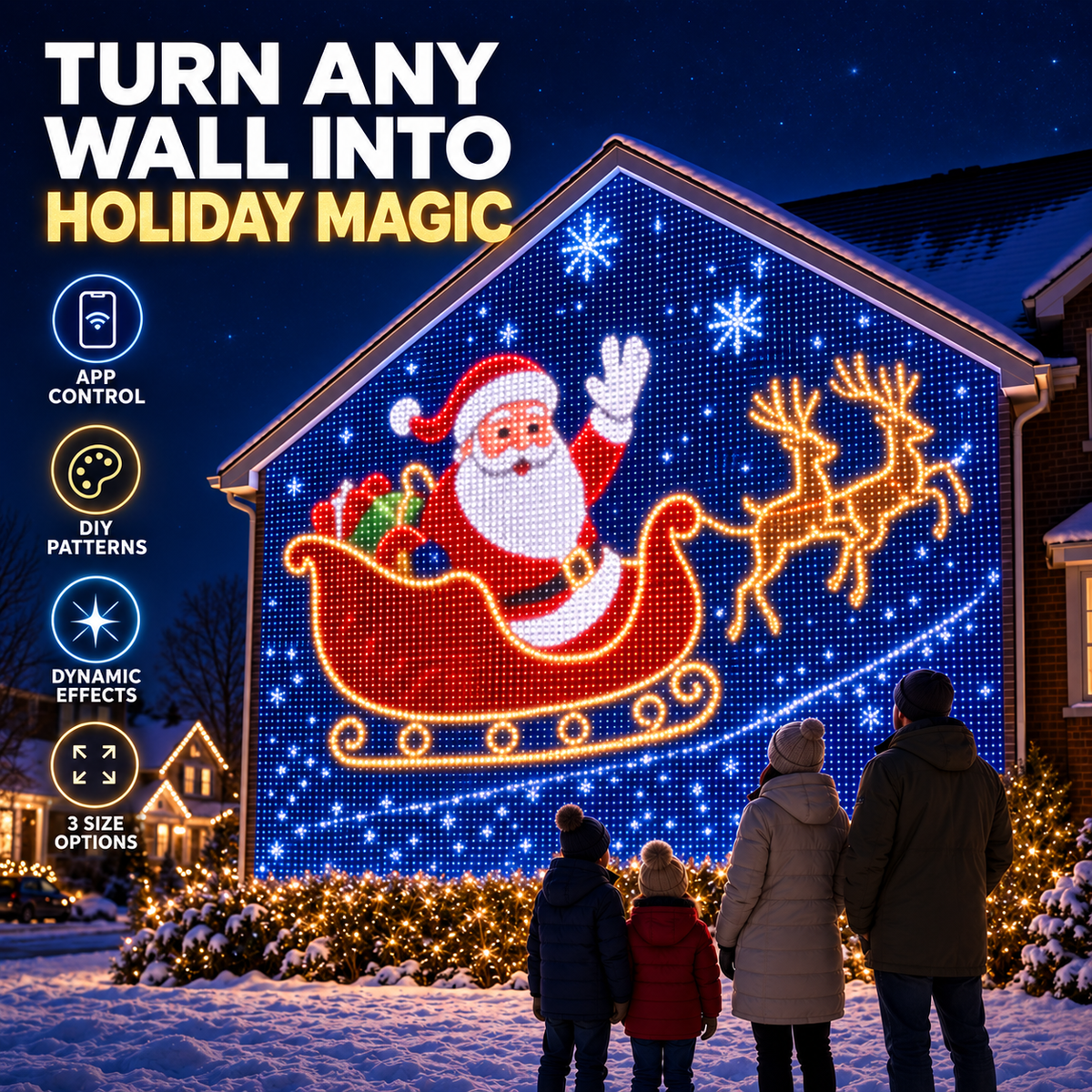 🎄✨Christmas LED House Net & Smart Outdoor Wall Curtain Light