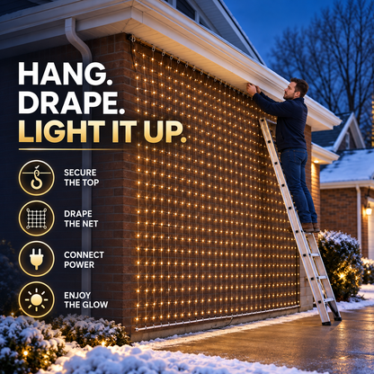 🎄✨Christmas LED House Net & Smart Outdoor Wall Curtain Light