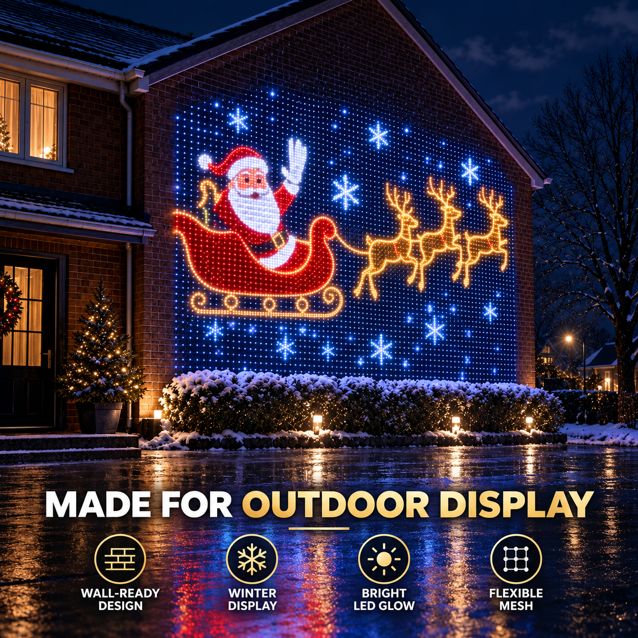 🎄✨Christmas LED House Net & Smart Outdoor Wall Curtain Light