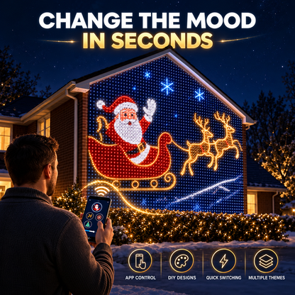 🎄✨Christmas LED House Net & Smart Outdoor Wall Curtain Light
