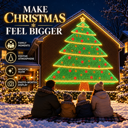 🎄✨Christmas LED House Net & Smart Outdoor Wall Curtain Light