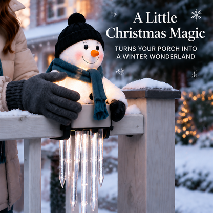 🔥 50% OFF Christmas Snowman Icicle Lights – Magical Porch Decor