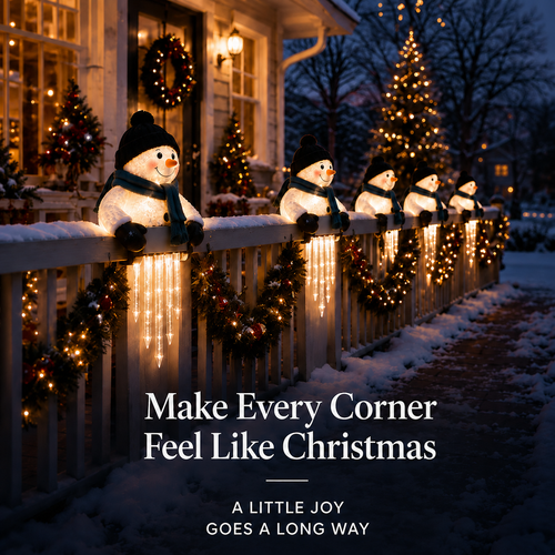 🔥 50% OFF Christmas Snowman Icicle Lights – Magical Porch Decor