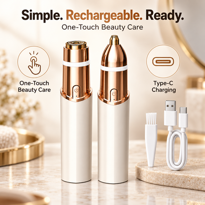 ✨ 2-in-1 Rechargeable Facial & Eyebrow Hair Trimmer