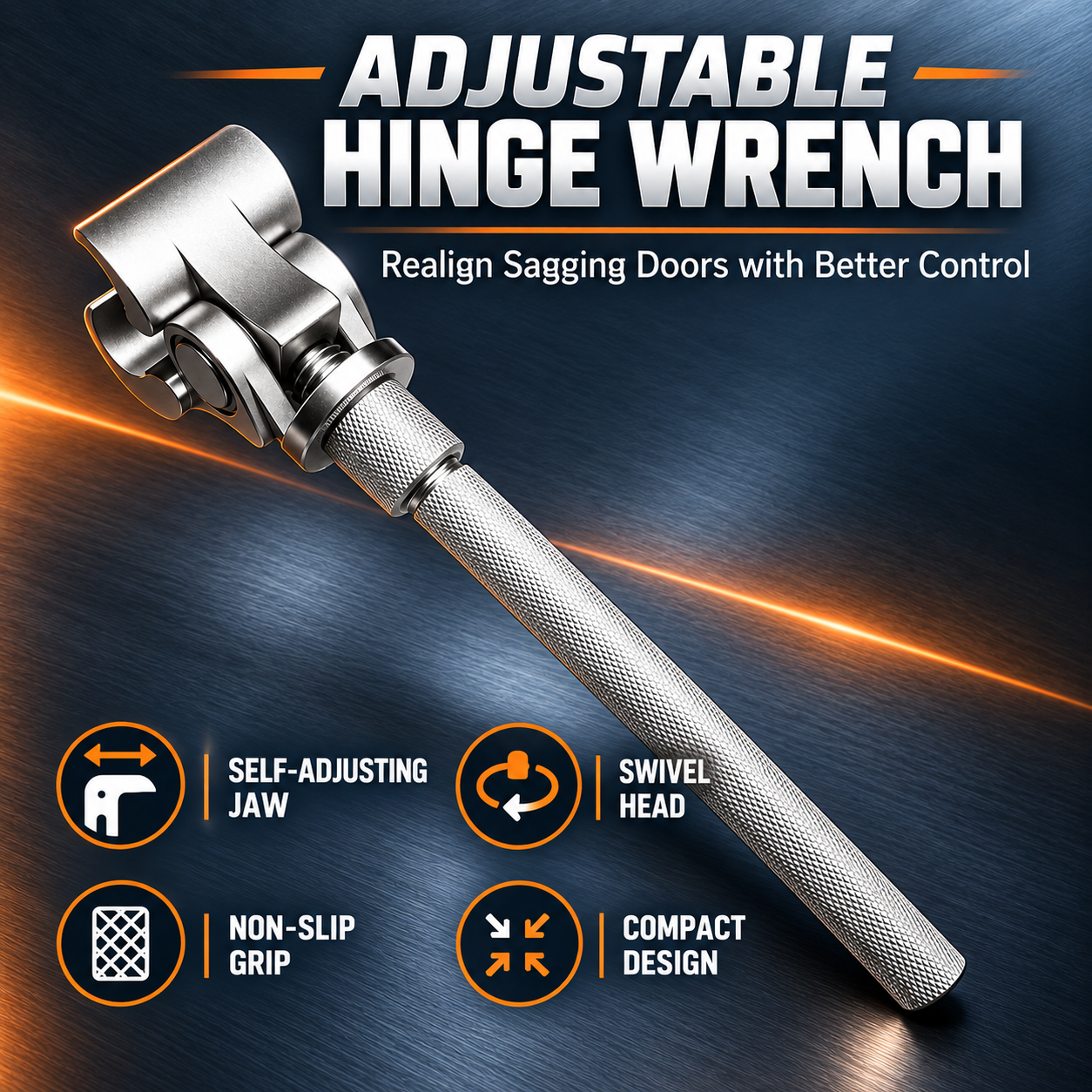 🔥 50% OFF 🔧 Adjustable Door Hinge Wrench – Fix Sagging Doors with Better Control