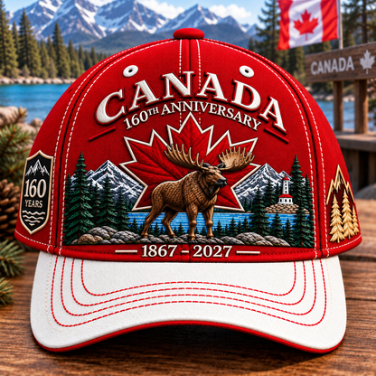 💝LAST DAY 50% OFF - 🍁 Canada 160th Anniversary 1867–2027 – Premium Embroidered Heritage Cap100% Cotton • Detailed Embroidery • Comfortable Fit