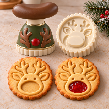📣 LAST DAY 50% OFF – 🎄 Christmas Jam-Filled Cookie Stamp Molds, 6 Festive Designs