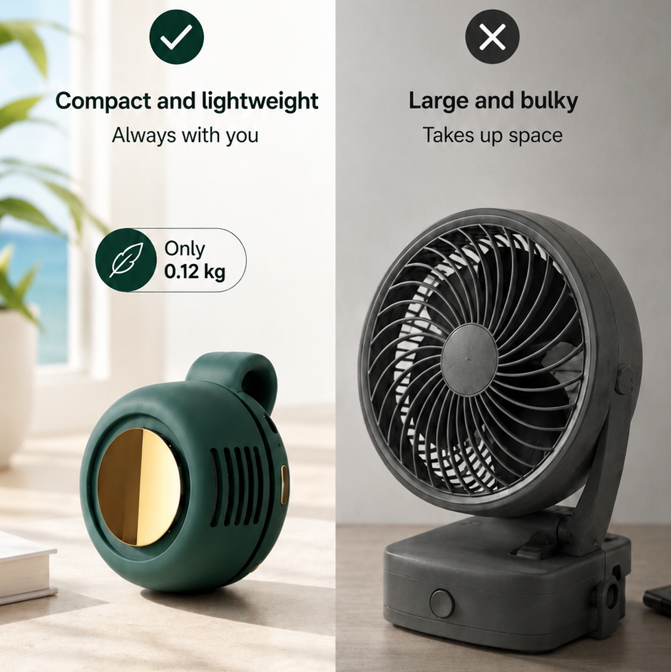 Rechargeable Clip-On Wearable Fan for Hands-Free Summer Comfort☀️