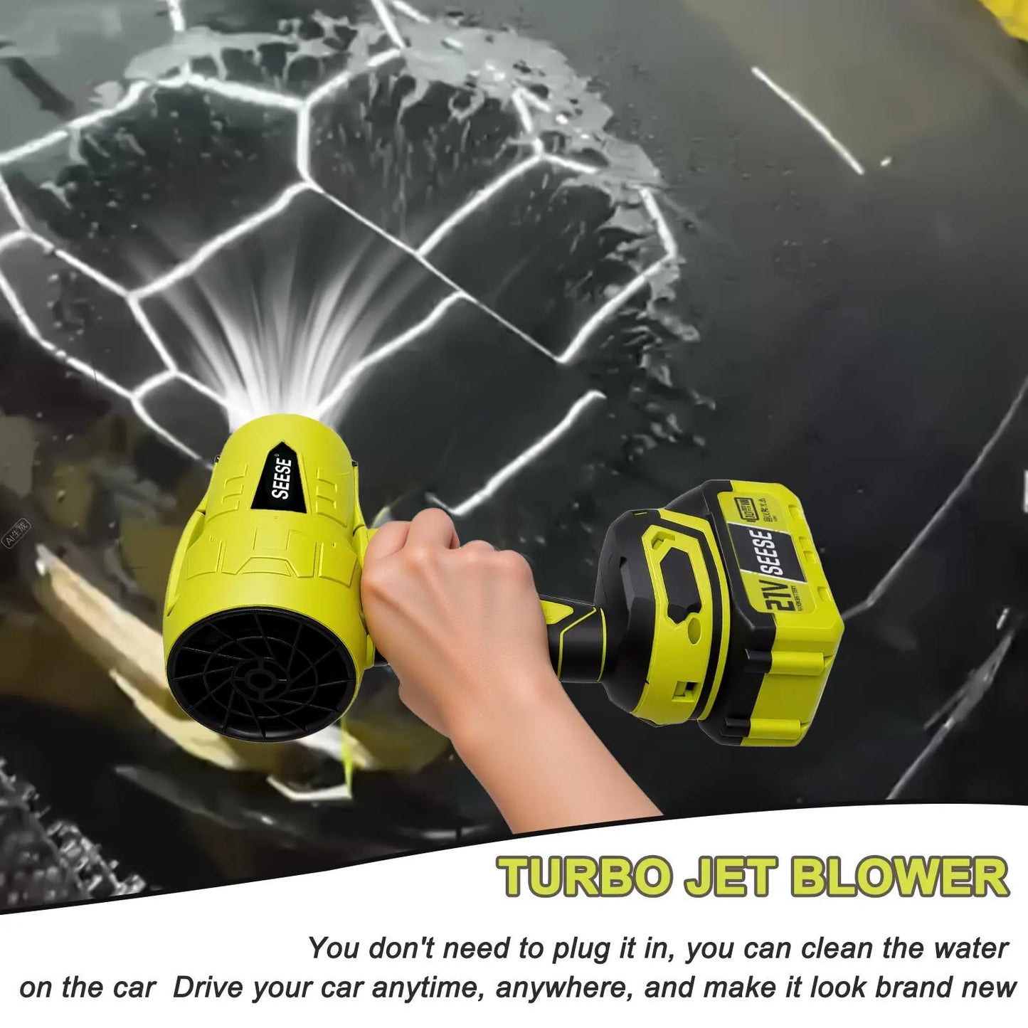 💨 21V Cordless Air Blower – High-Speed Portable Leaf & Dust Cleaner