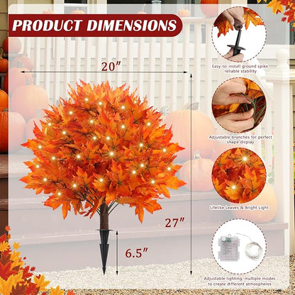 🍂Light-Up Autumn Maple Tree – LED Fall Tree Ornament（2pcs）
