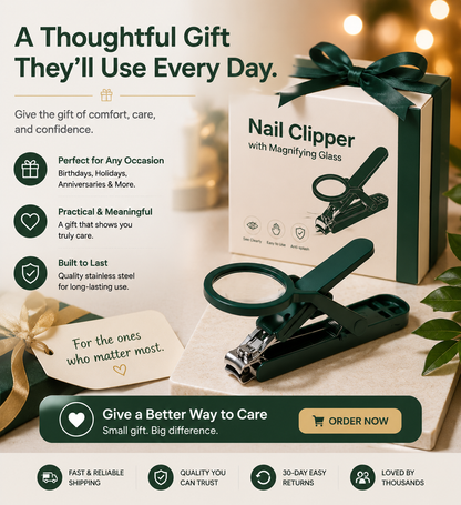 🔥 49% OFF Wide-Grip Nail Clipper with Magnifying View ✋ Less Guessing, Less Mess