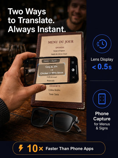 AI Smart Bluetooth Glasses – Translation, Music & Blue-Light Protection