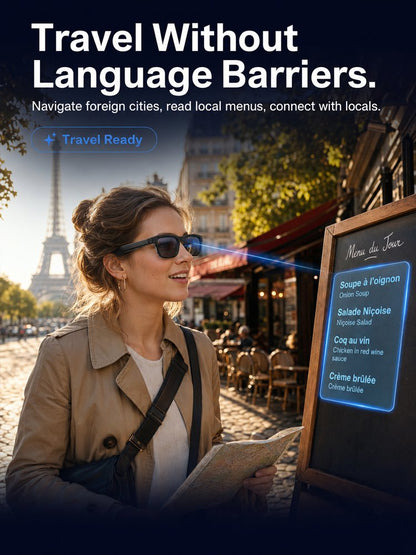 AI Smart Bluetooth Glasses – Translation, Music & Blue-Light Protection