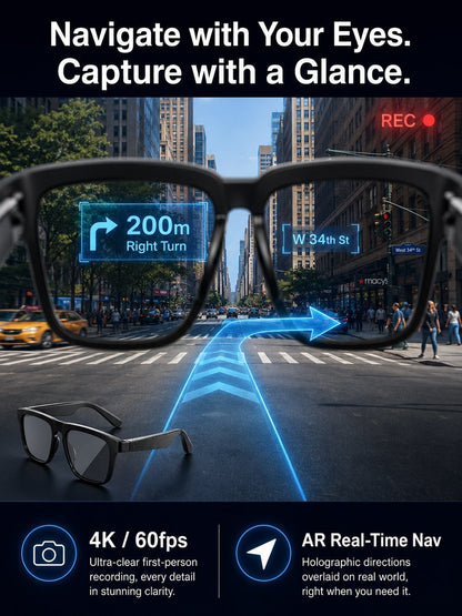 AI Smart Bluetooth Glasses – Translation, Music & Blue-Light Protection