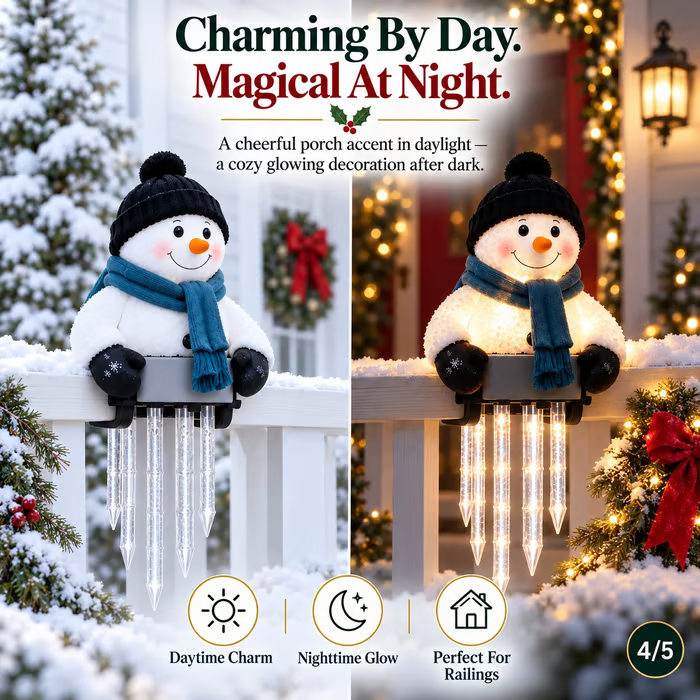 🎄 49% OFF ☃️ Glowing Snowman Icicle Light – Turn Your Porch Into Christmas Magic