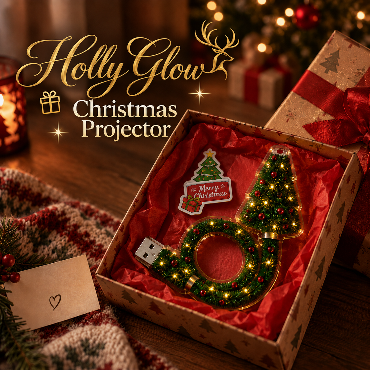 🎄Instant Holiday Room Decor- Plug-In Christmas Tree Projection Night Light