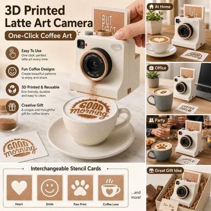 ☕ 3D Printed Latte Art Camera – Create Café-Style Designs at Home