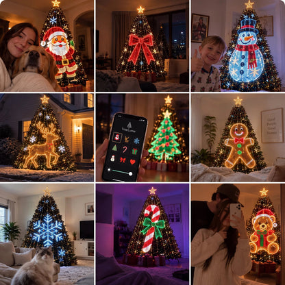 🎄 MagiClaus™ Animated Christmas Tree Lights – App-Controlled LED Display