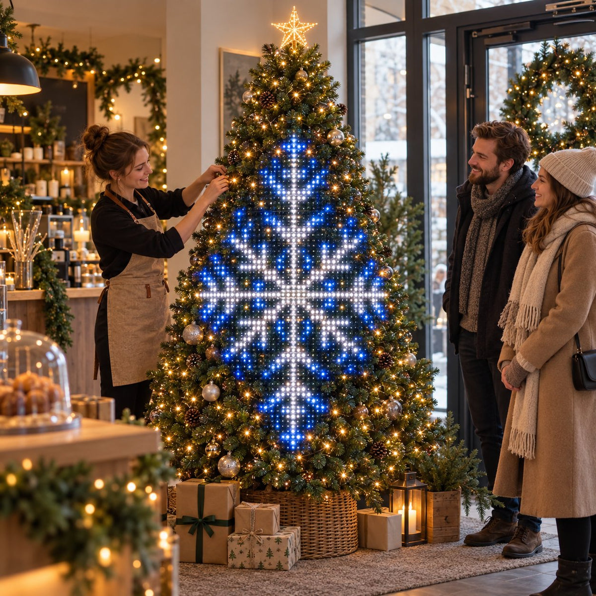 🎄 MagiClaus™ Animated Christmas Tree Lights – App-Controlled LED Display