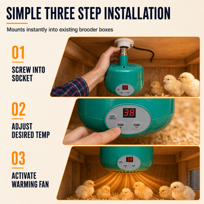 ❤️ Smart Chick Brooder Heater – Adjustable Temperature & Safe, Even Warmth