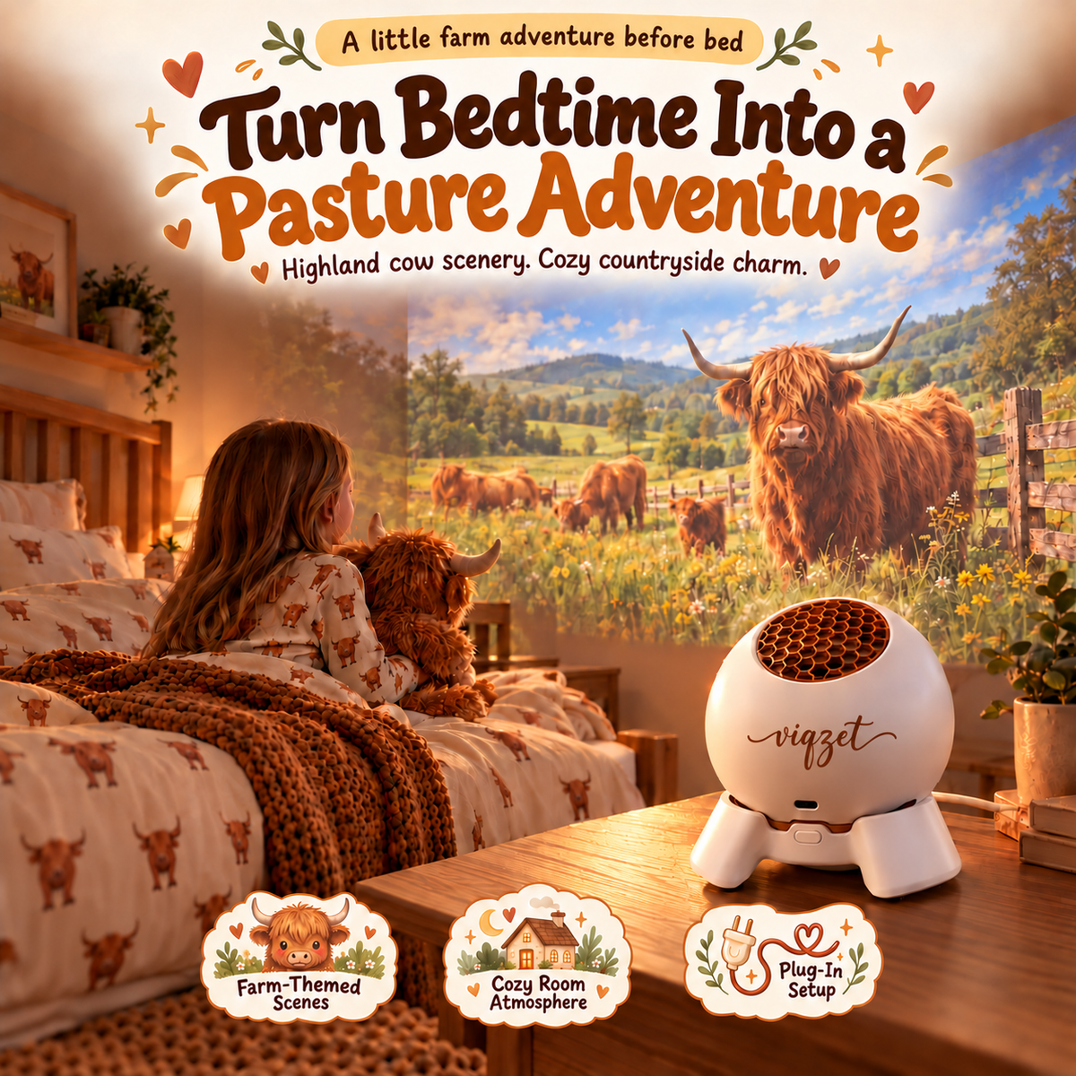 🐮Highland Cow Dream Projector — Bring the Countryside Home🎁