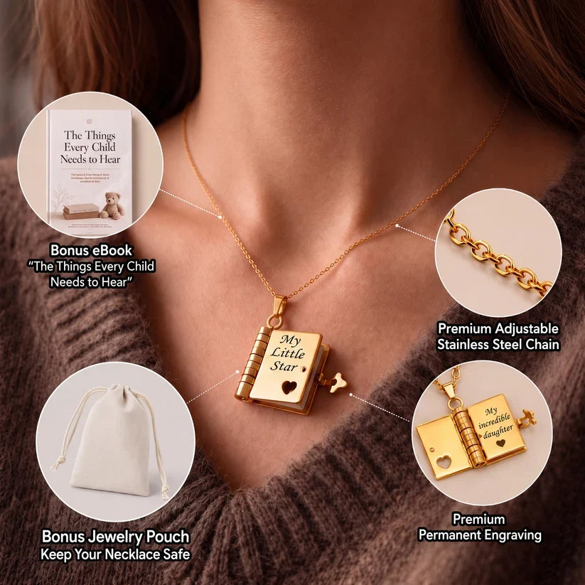 💖 Mini Book Message Necklace – A Love Letter They Can Keep Close