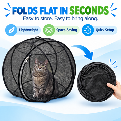 🐈 Pop-Up Mesh Cat Playpen – Roomy 32-Inch Indoor & Outdoor Enclosure