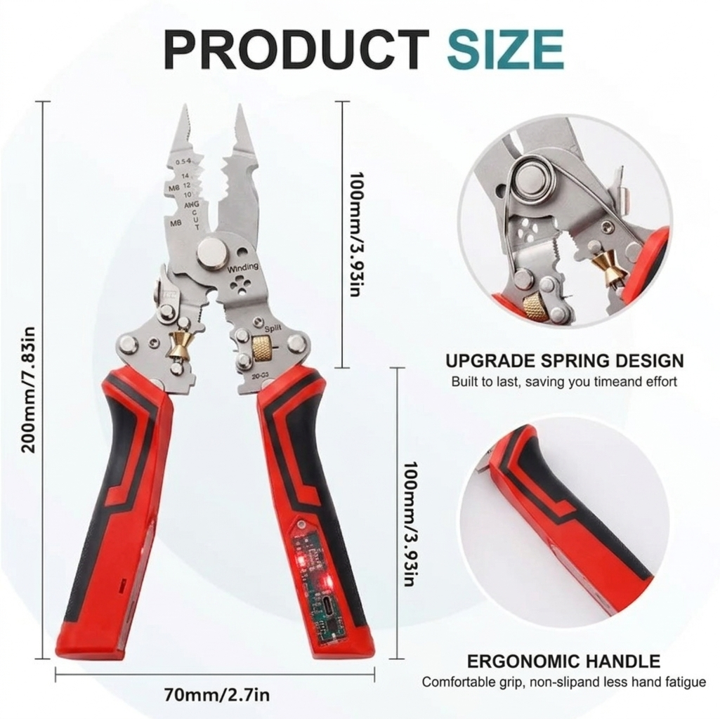 ⚡16-in-1 Rechargeable Wire Stripper & Voltage Tester Pliers💪