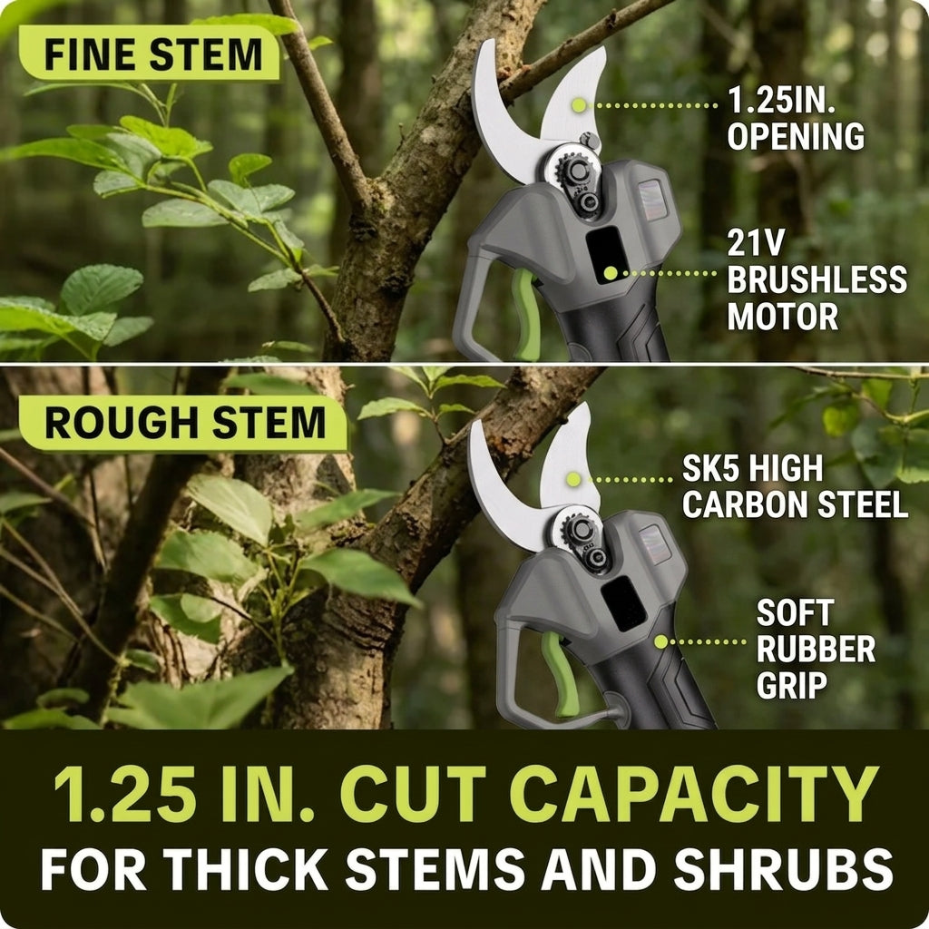 🌿 50% OFF New Black Edition Cordless Electric Pruning Shears – Prune More, Strain Less