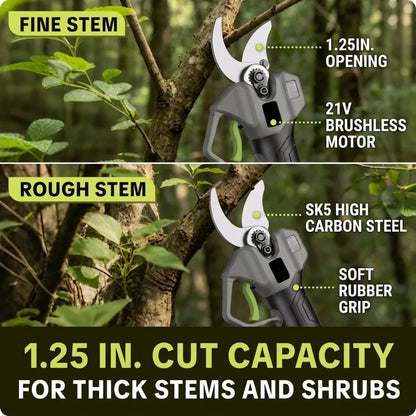 🌿 50% OFF New Black Edition Cordless Electric Pruning Shears – Prune More, Strain Less