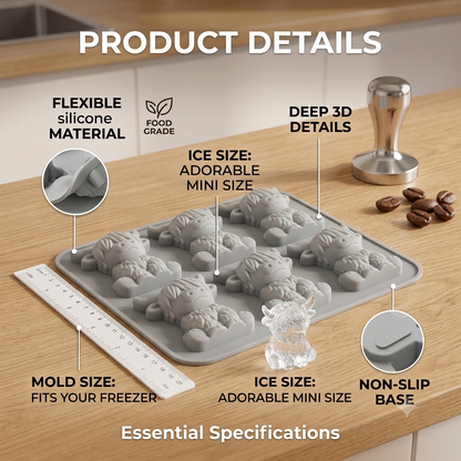 🐮 Mini Highland Cow Ice Cube Mold – Turn Every Drink Into a Cute Moment
