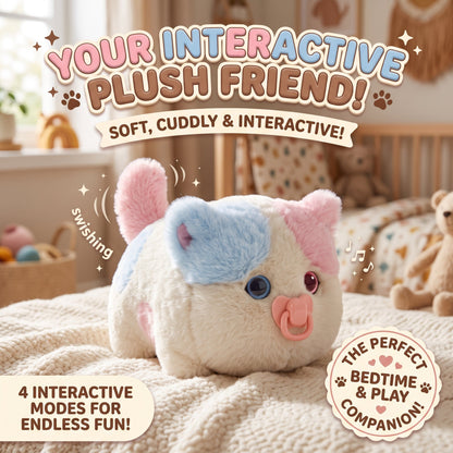 🐱 Interactive Plush Fluffy Kitten Toy with Voice Repeating & Magnetic Pacifier 💗
