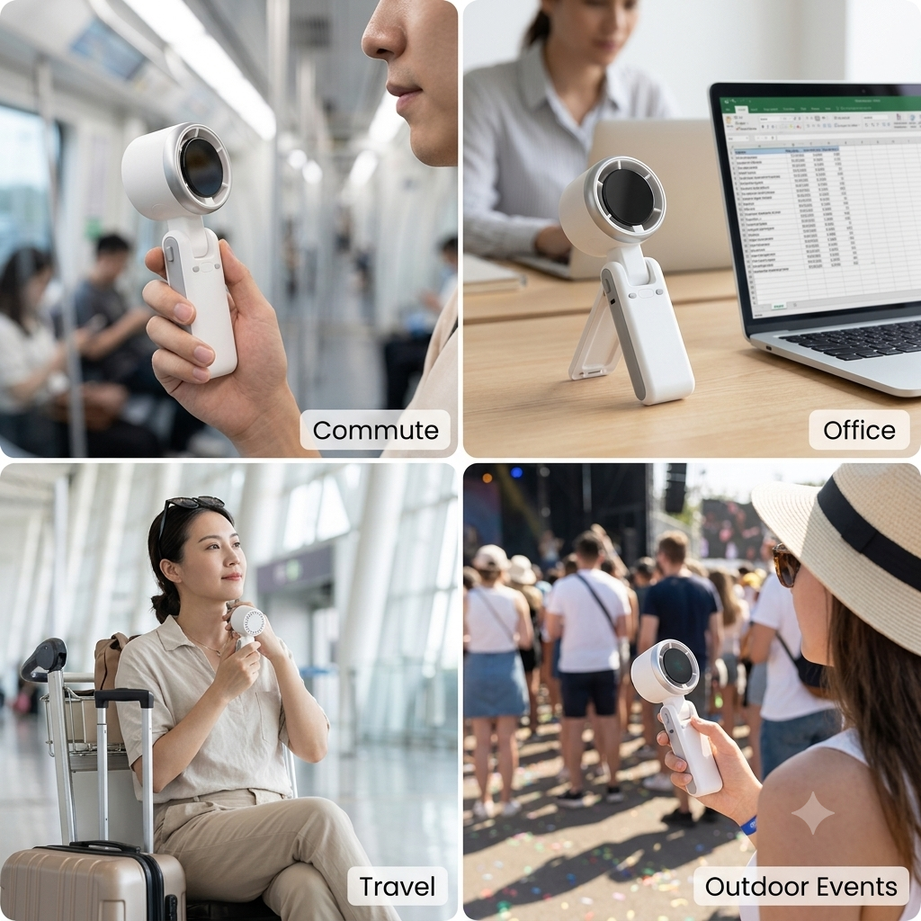 ❄️ Foldable Mini Turbo Fan for Personal Cooling Anywhere