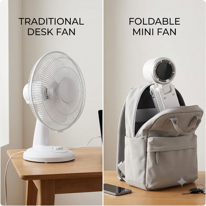 ❄️ Foldable Mini Turbo Fan for Personal Cooling Anywhere