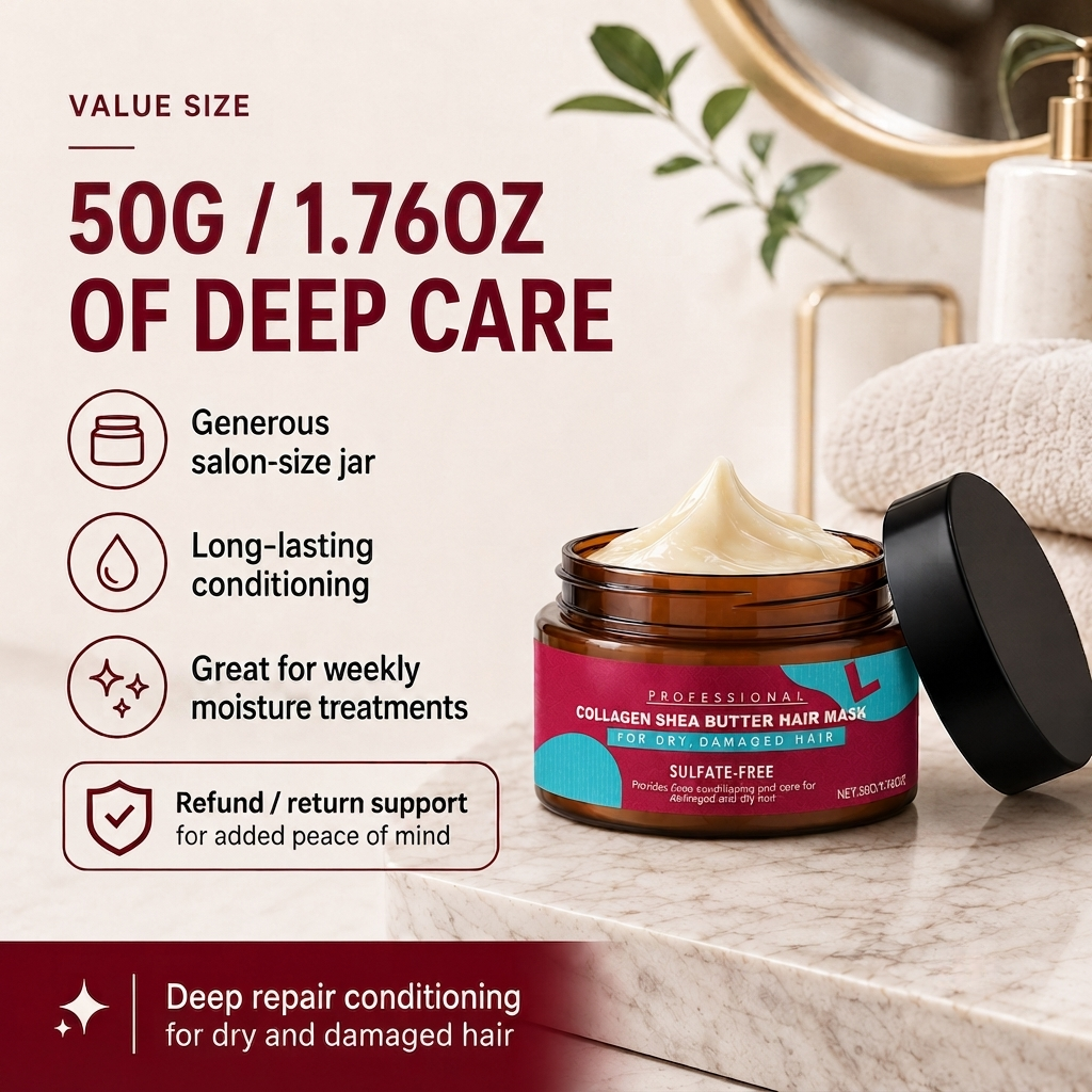 🔥 49% OFF Collagen Shea Butter Hair Mask ✨ Deep Moisture & Frizz Care