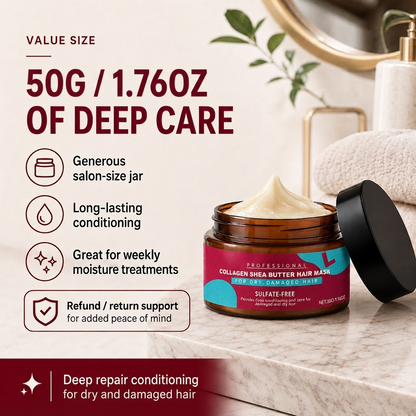 🔥 49% OFF Collagen Shea Butter Hair Mask ✨ Deep Moisture & Frizz Care