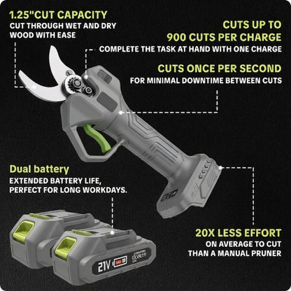 🌿 50% OFF New Black Edition Cordless Electric Pruning Shears – Prune More, Strain Less