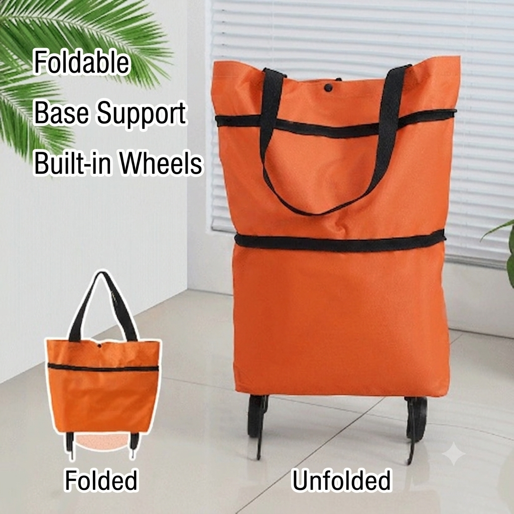 🛍️Foldable Wheeled Grocery Bag – Roll More and Carry Less