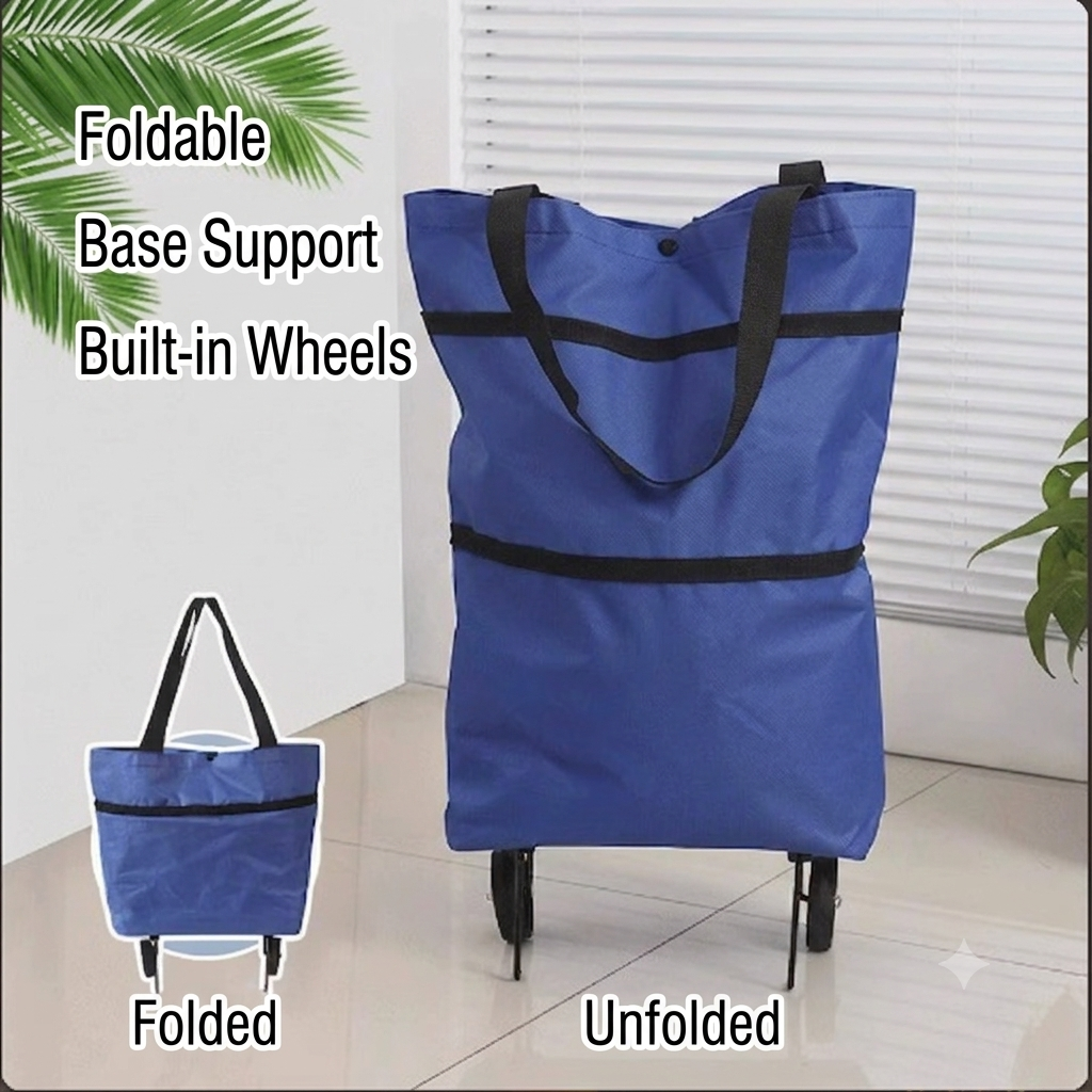 🛍️Foldable Wheeled Grocery Bag – Roll More and Carry Less