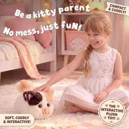 🐱 Interactive Plush Fluffy Kitten Toy with Voice Repeating & Magnetic Pacifier 💗