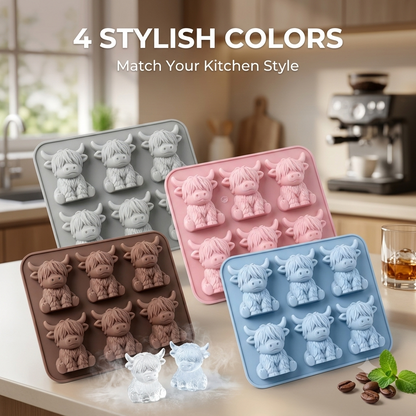 🐮 Mini Highland Cow Ice Cube Mold – Turn Every Drink Into a Cute Moment