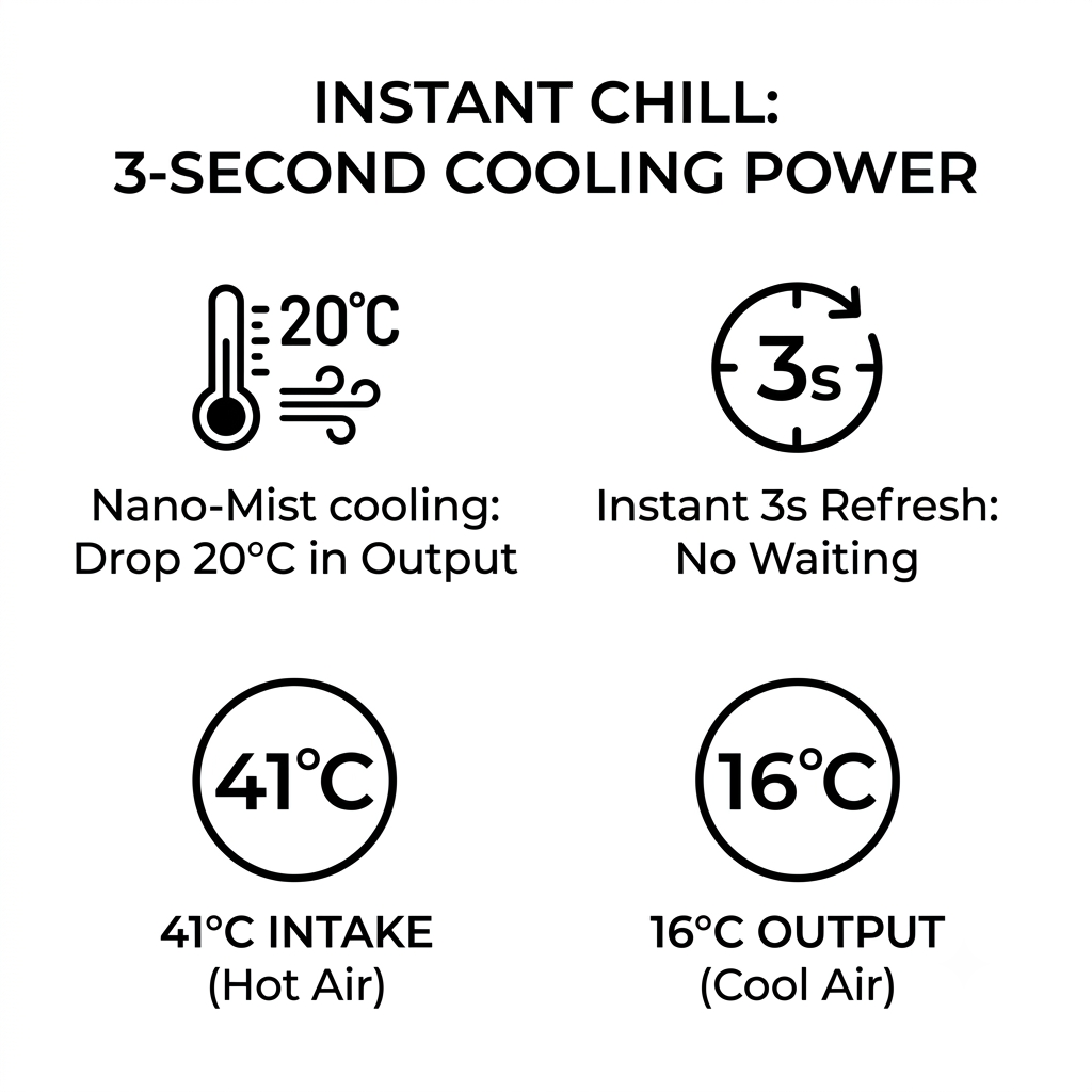 Rechargeable Mini Air Cooler with Cooling Mist for Personal Comfort🌬️