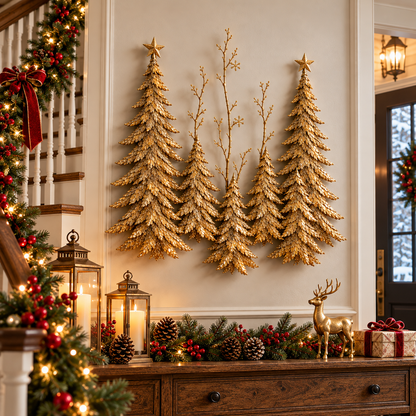 Golden Forest Glow– Lighted Christmas Wall Decor