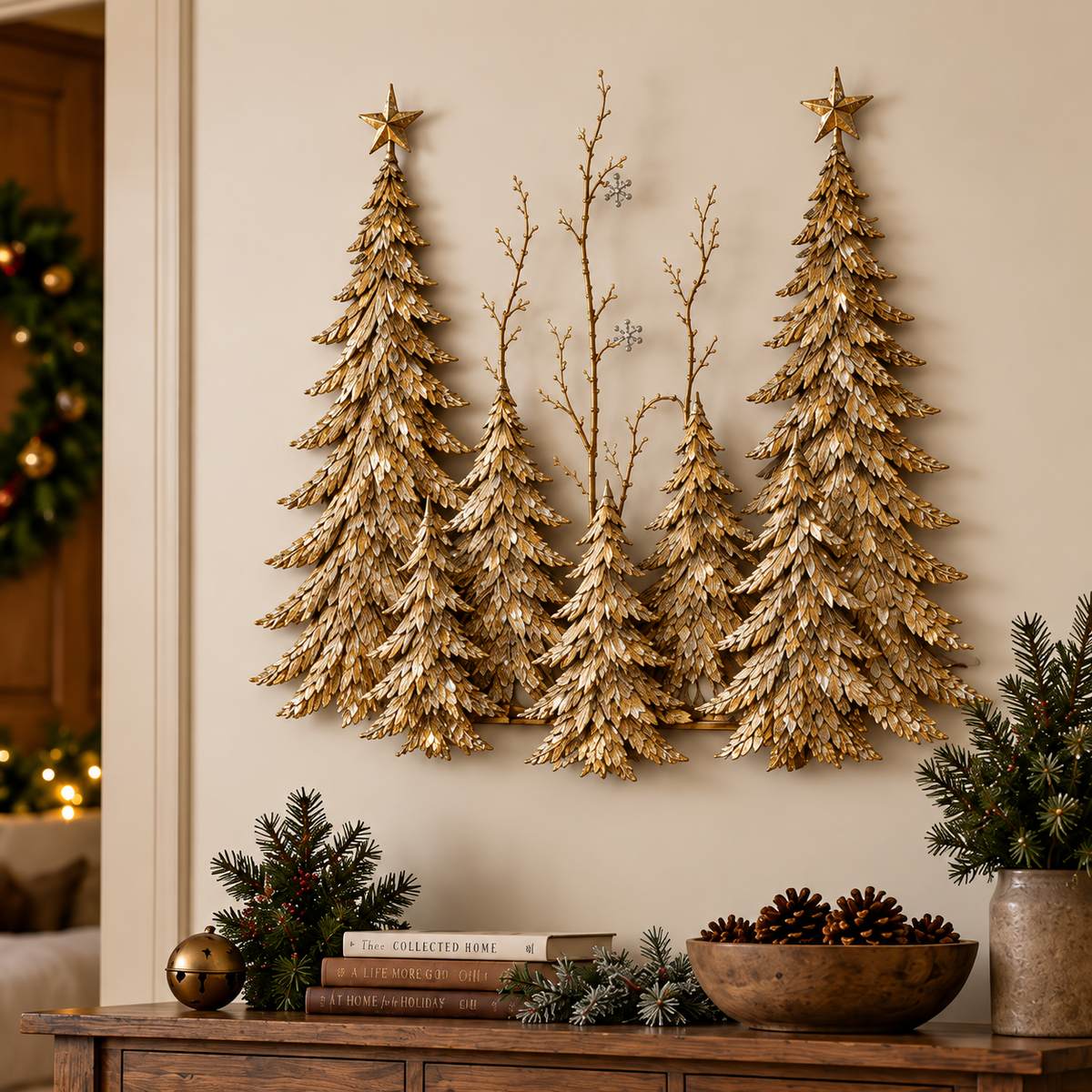 Golden Forest Glow– Lighted Christmas Wall Decor