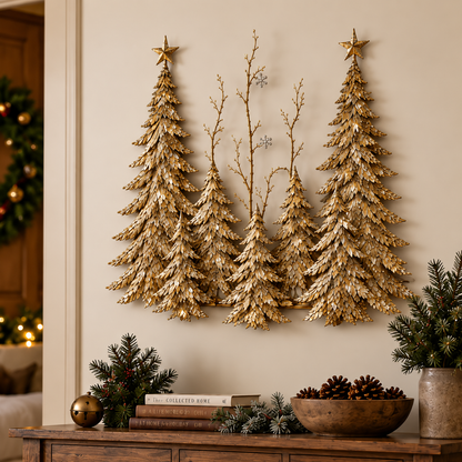 Golden Forest Glow– Lighted Christmas Wall Decor